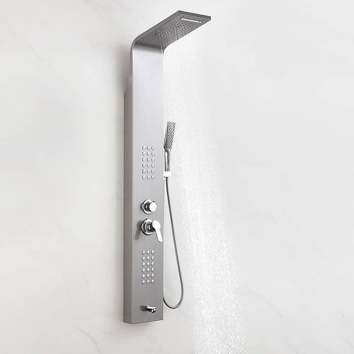 Wall mounted shower panel with fixed shower head - SL908O 15 16 2