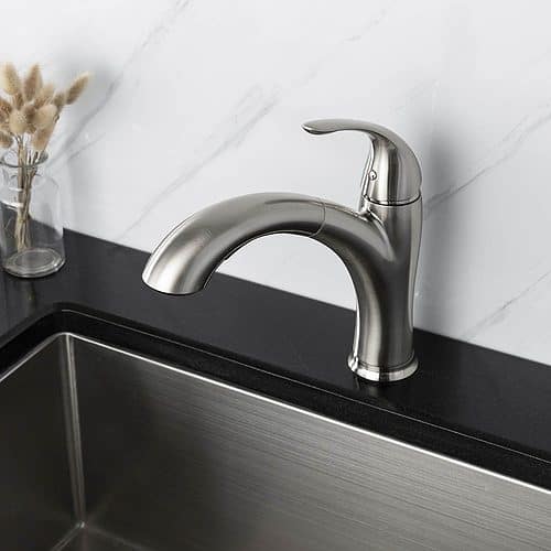 Black and chrome modern pull out kitchen faucet - K659 01