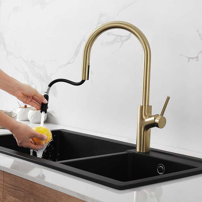 Contemporary single handle pull down kitchen faucet - K568 01 - Image 3