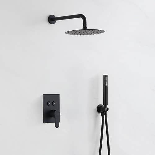 Hot and cold concealed shower set with handheld - SO617 22 31 1 - matte black finish