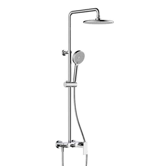 Exposed push button shower set with handheld shower - SO716 12 01 1 - chrome finish