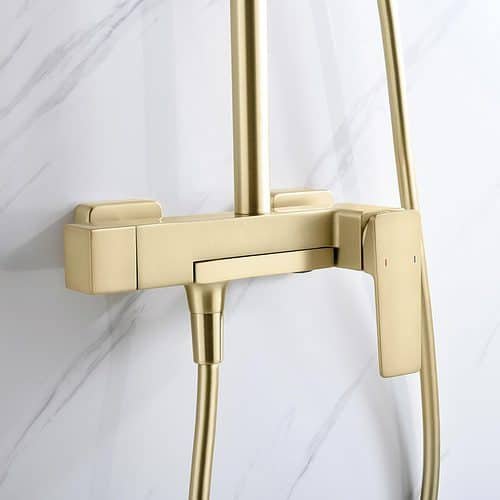 Exposed shower set with foldable bathtub spout - SO989 13 01 1 - brushed gold -2