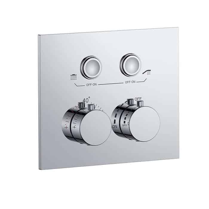 2 way square thermostatic concealed shower valve - chrome - SC723 22 01 1