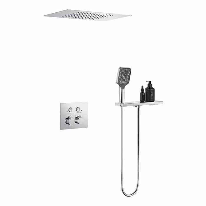 2 way square thermostatic concealed ceiling shower - chrome - SC723A 22 01 1