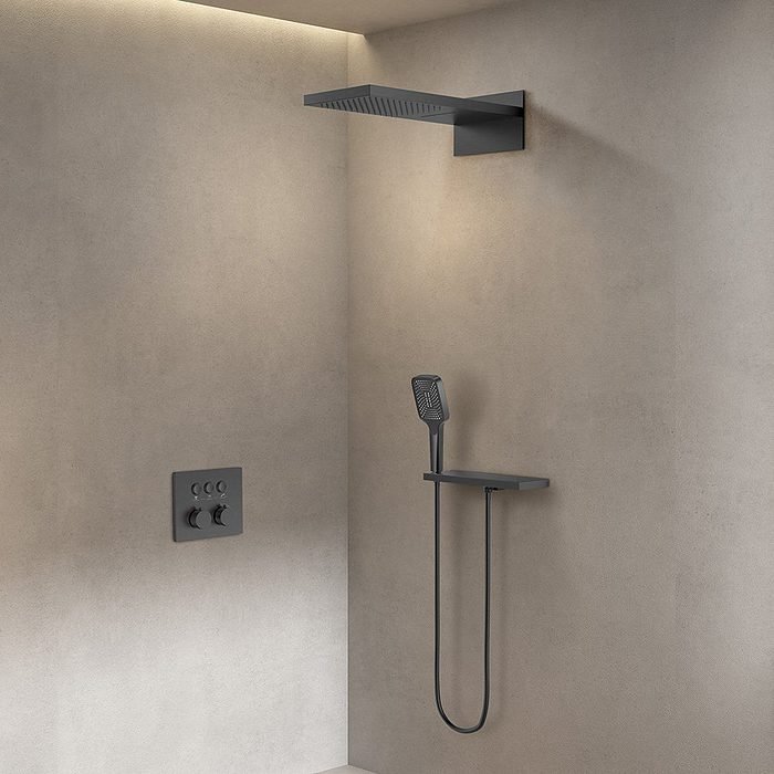 gunmetal concealed thermostatic shower set - SC723B 23 37 1