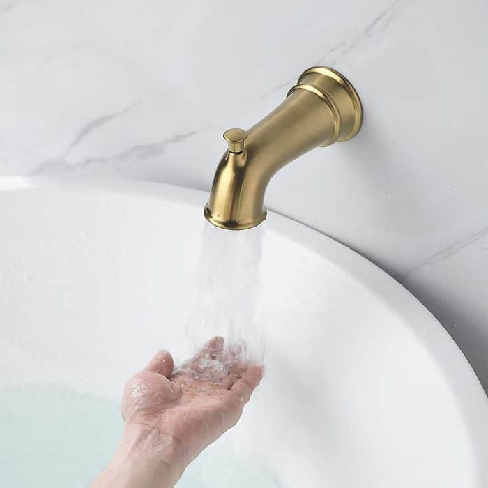 Brushed gold wall mounted tub spout with diverter - C129 01