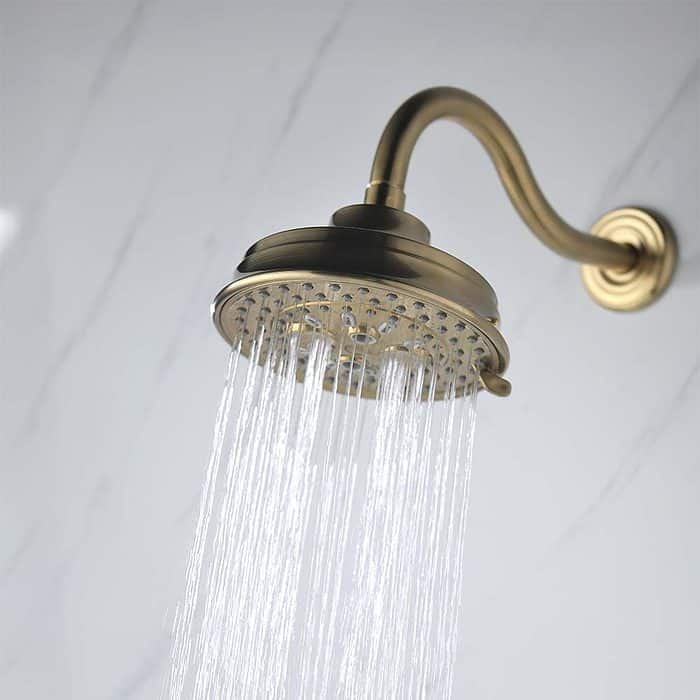 Brushed gold multi function shower head -full spray with massage- H299 02