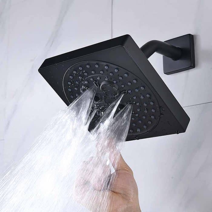 7 function square rainfall shower head -soft drench spray- H300 01