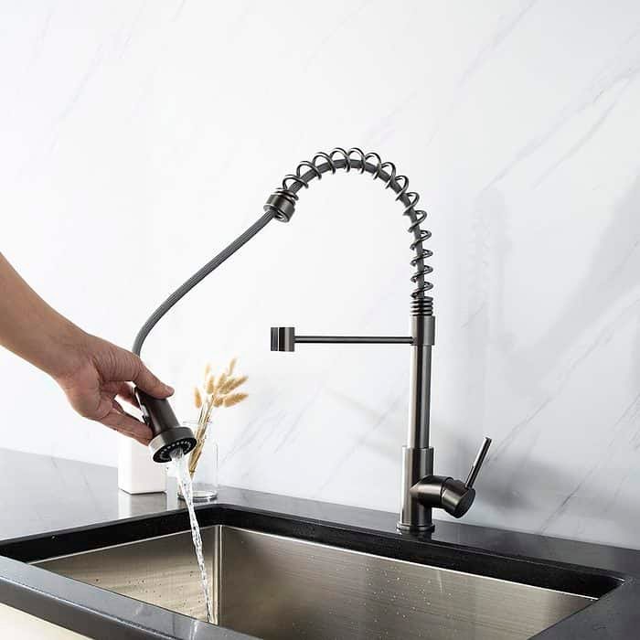 ingle handle spring kitchen faucet-K102F 01