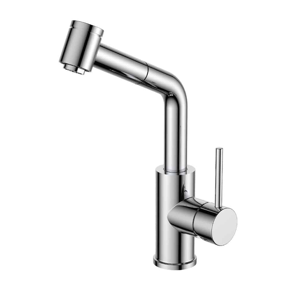 Chrome single hole pull out kitchen faucet - K571 01 01 1