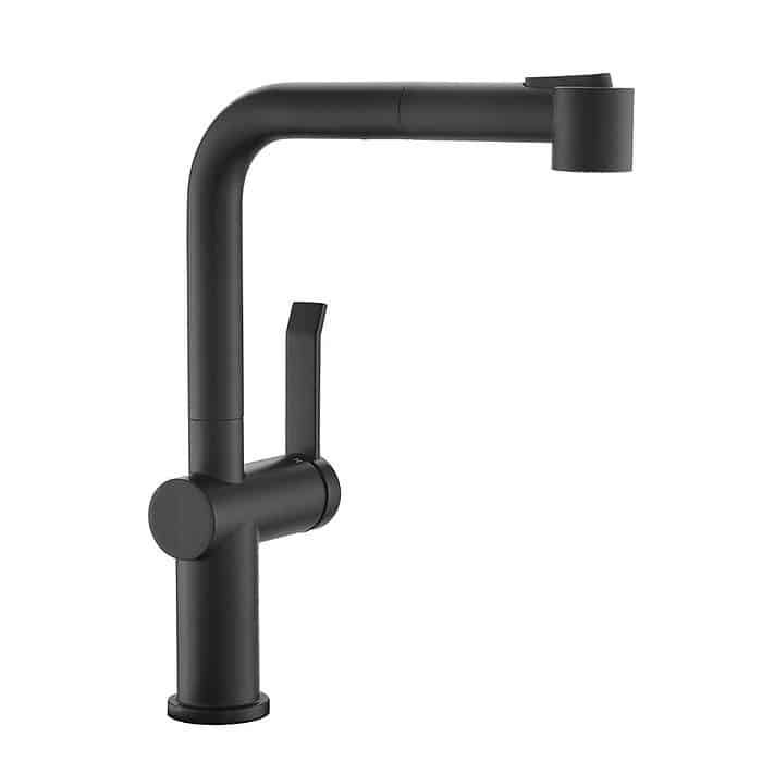 Matte black single lever pull out kitchen tap - K656 01 31 5 -1