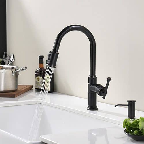 Matte black traditional pull down kitchen faucet - K658 01 31 5 -2