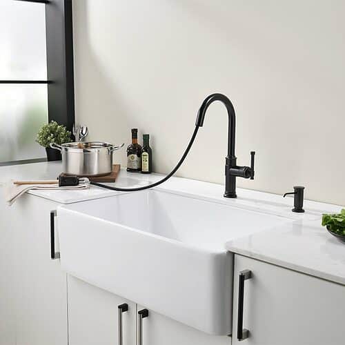 Matte black traditional pull down kitchen faucet - K658 01 31 5 -4