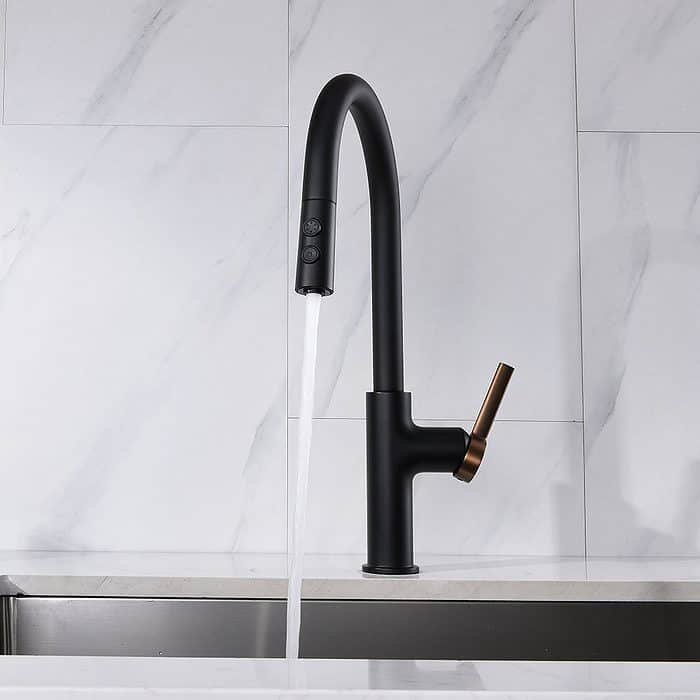 Black and rose gold touchless motion sensor kitchen faucet - K676T 01 10 1 - 1