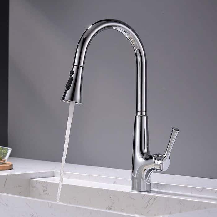 Chrome touchless pull down kitchen faucet - K677T 01 01 1