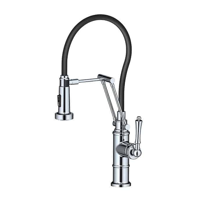 Chrome articulating kitchen sink faucet - k679 02 01 1 - white background