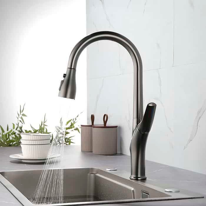 One handle pull down kitchen faucet - 3 function outlet - swirl flow - K686 01 37 1 -3