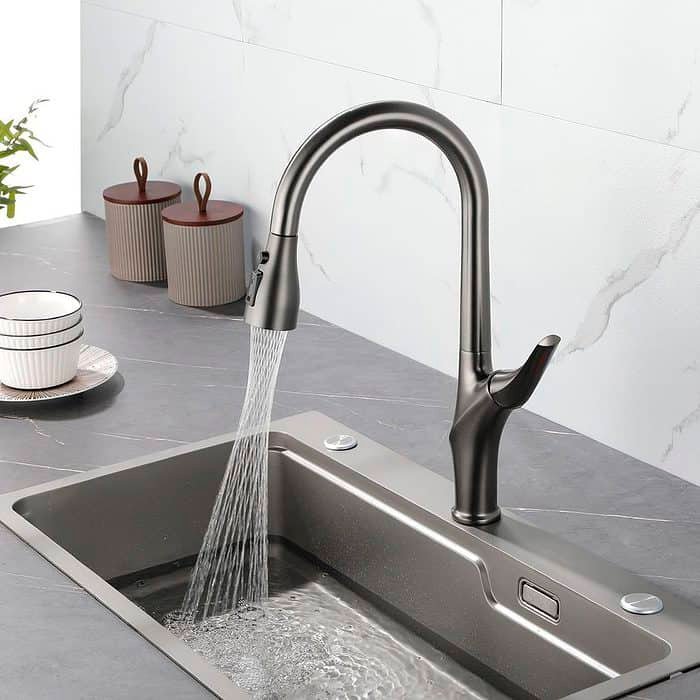 One handle pull down kitchen faucet - 3 function outlet - swirl flow - K686 01 37 1 -2