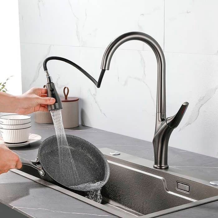 One handle pull down kitchen faucet - 3 function outlet - swirl flow - K686 01 37 1 -1