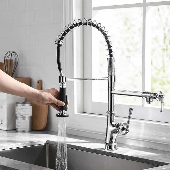 Commercial style pull down kitchen faucet -stream- K714 02