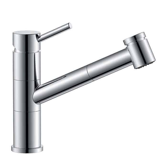 Chrome kitchen faucet with pull out sprayer - K719 01