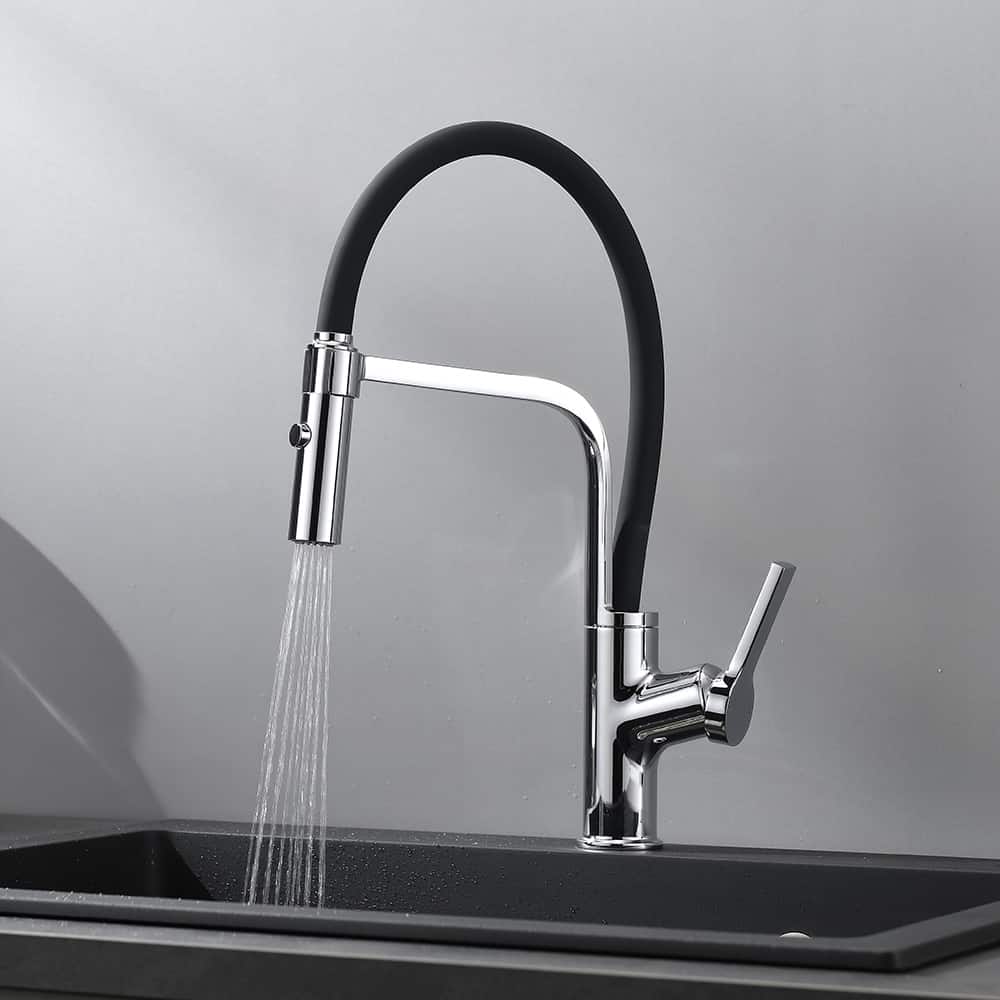 Pull out spout kitchen faucet - chrome finish & black tube - K561 02 01 1