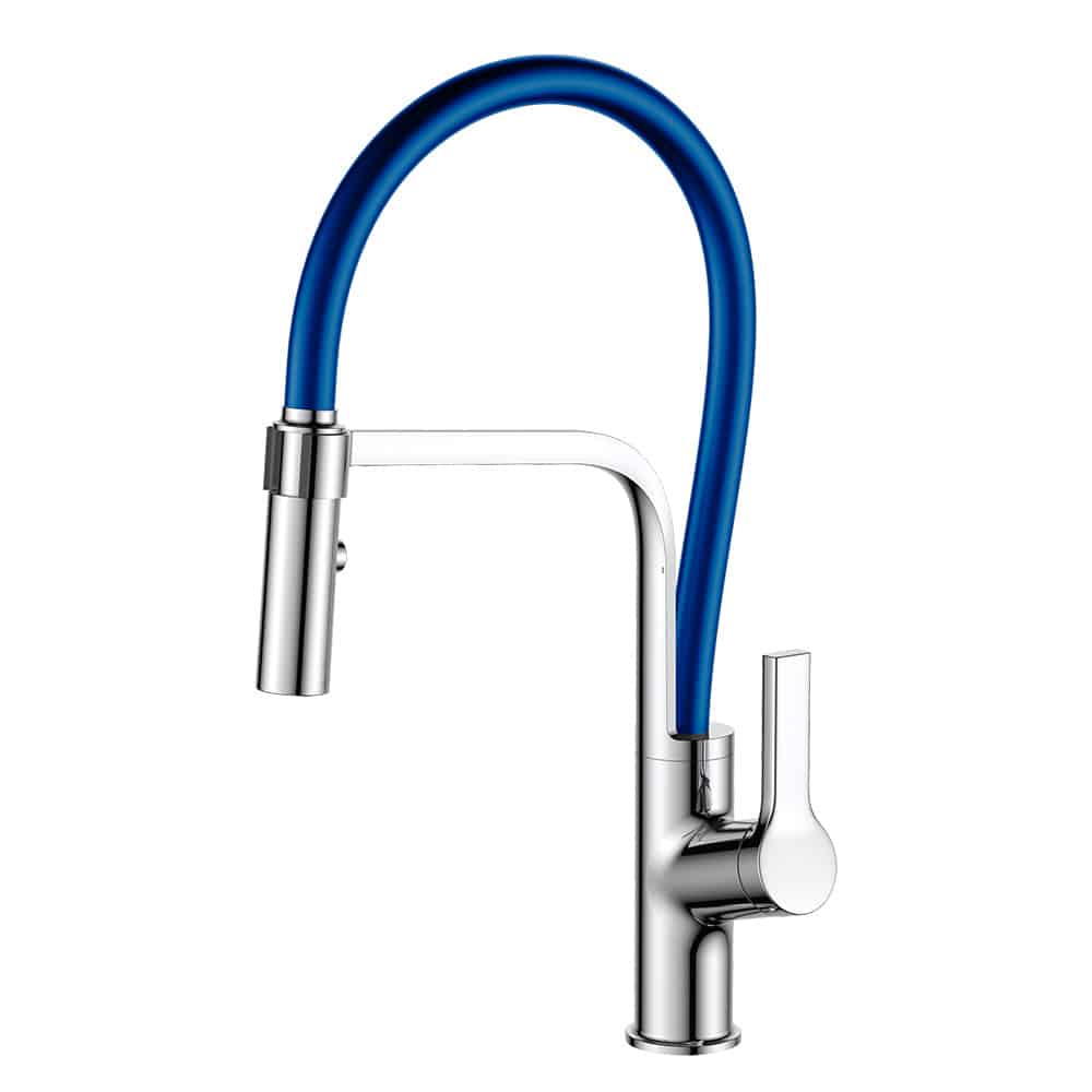 Pull out spout kitchen faucet - chrome finish & blue tube - K561 02 01 1