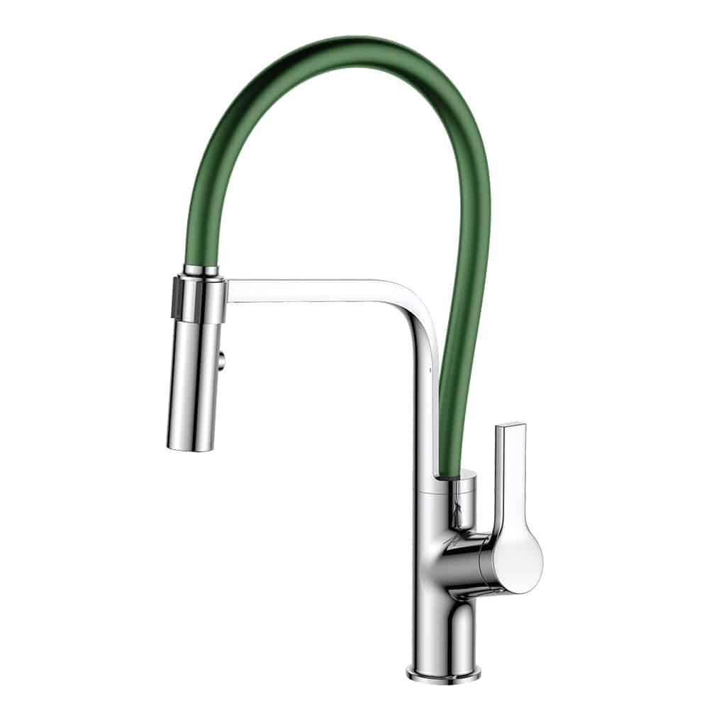 Pull out spout kitchen faucet - chrome finish & green tube - K561 02 01 1