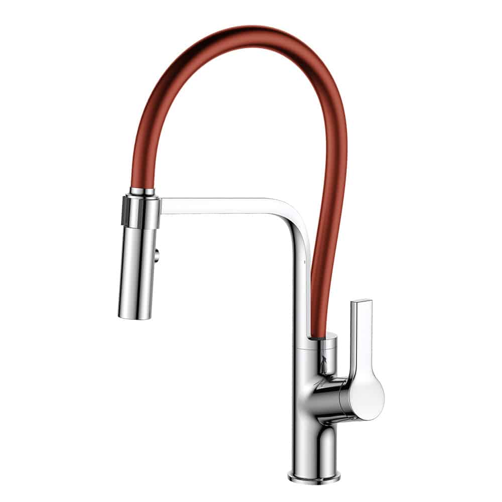 Pull out spout kitchen faucet - chrome finish & red tube - K561 02 01 1