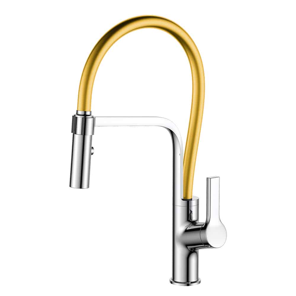 Pull out spout kitchen faucet - chrome finish & yellow tube - K561 02 01 1