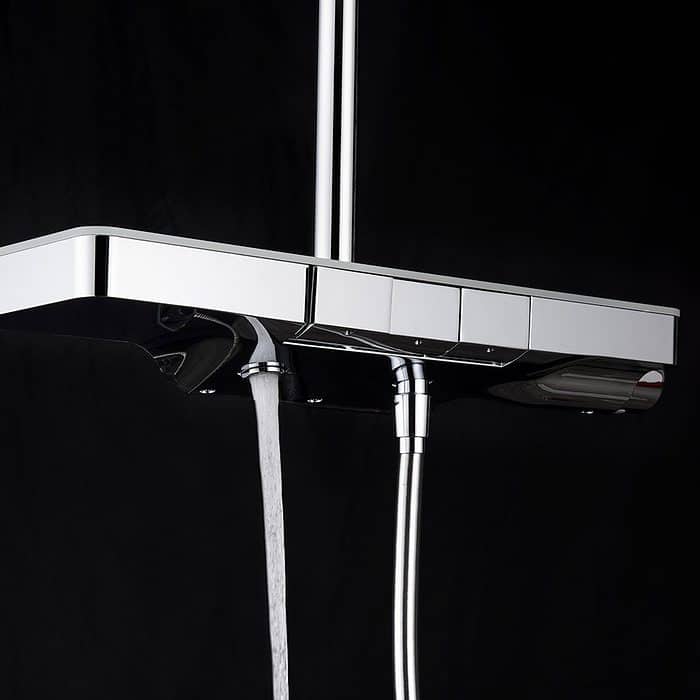 Exposed thermostatic shower system with push button - SC705 13 01 1 -4