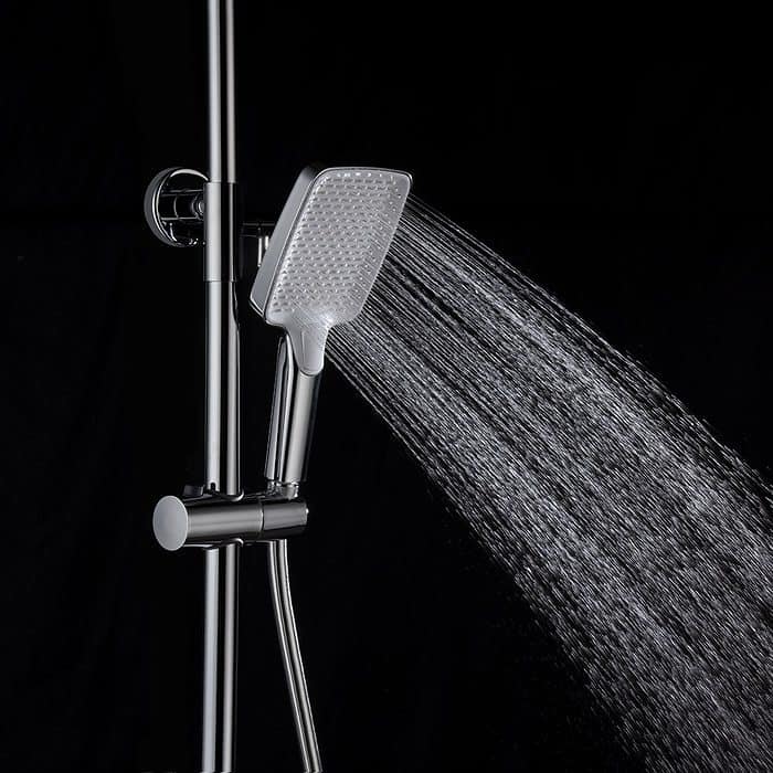 Exposed thermostatic shower system with push button - SC705 13 01 1 -2