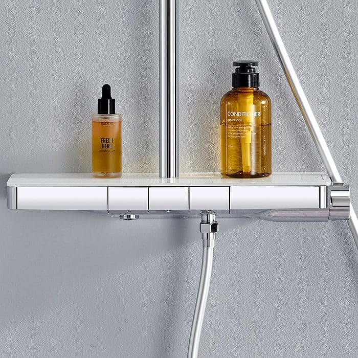 Exposed thermostatic shower system with push button - SC705 13 01 1 -1