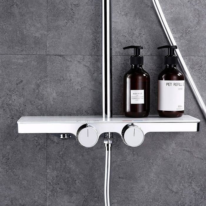 Exposed pipe shower system with tub filler - shower mixer - SC703 13 01 1