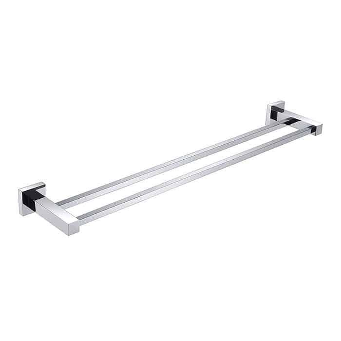 Modern double bath towel bars with square base - A007 02