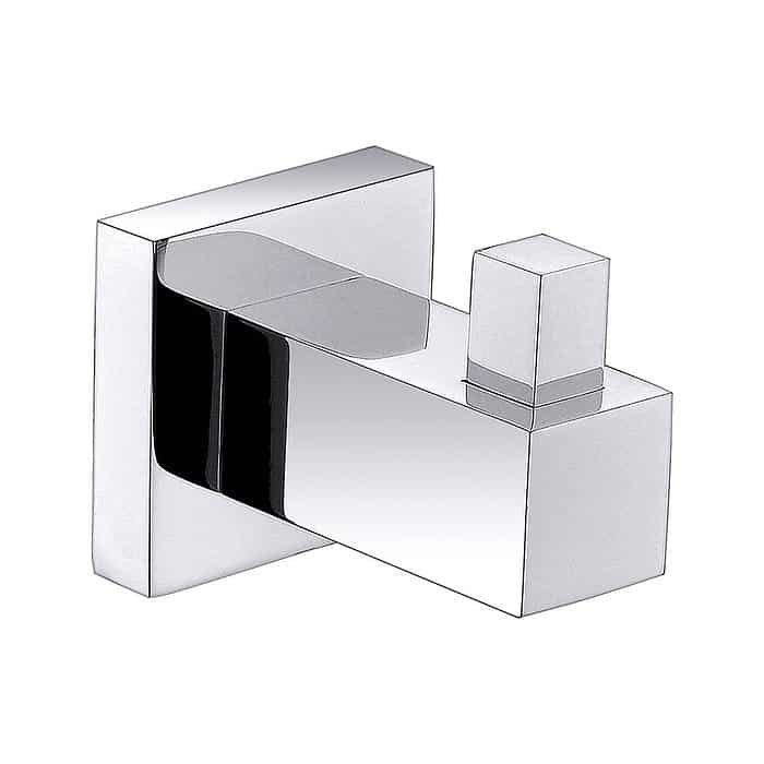 Single polished chrome square towel robe hook - A007 10