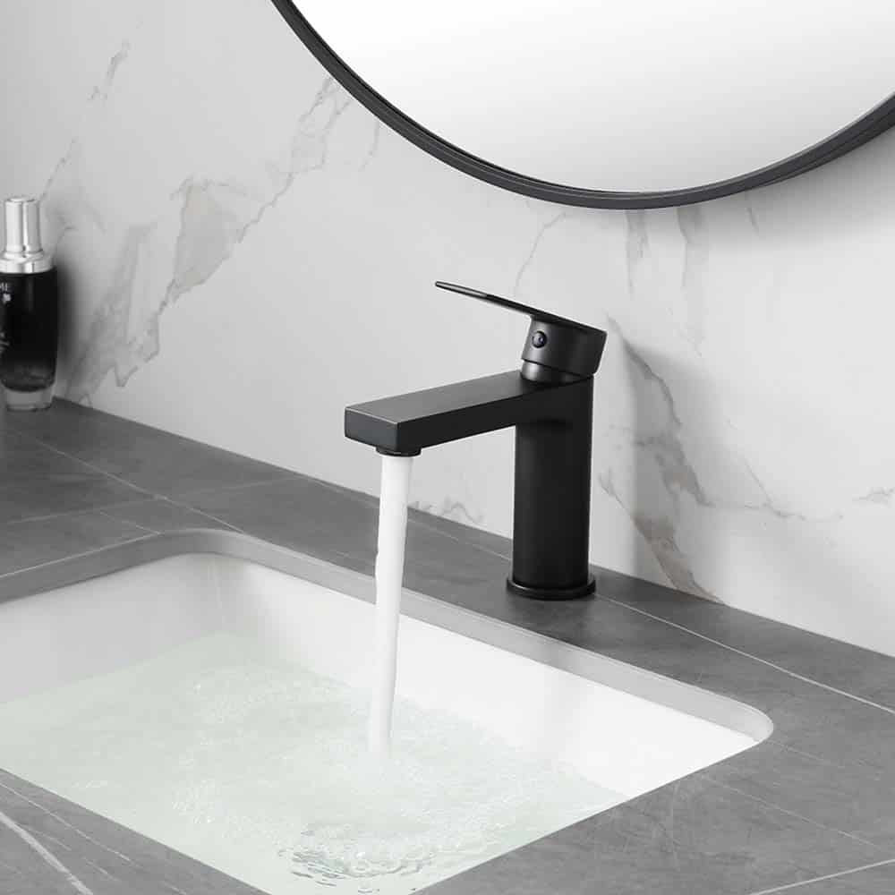 Matte black bathroom basin tap - B001 01-3