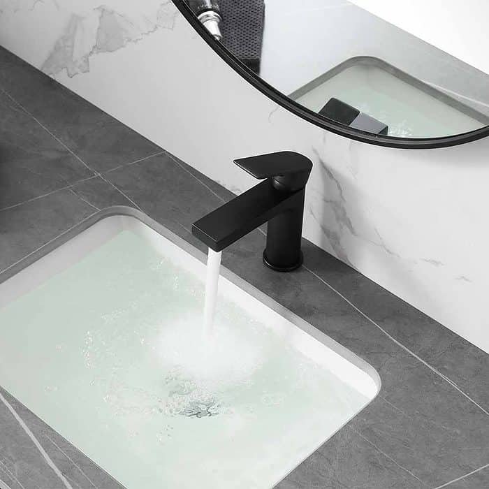 Matte black bathroom basin tap - B001 01-2 -opening