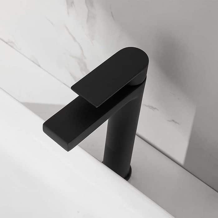 Matte black high rise basin tap-handle- B001 02