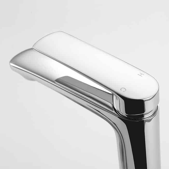 Chrome deck mounted hot and cold basin tap-handle- B550 01