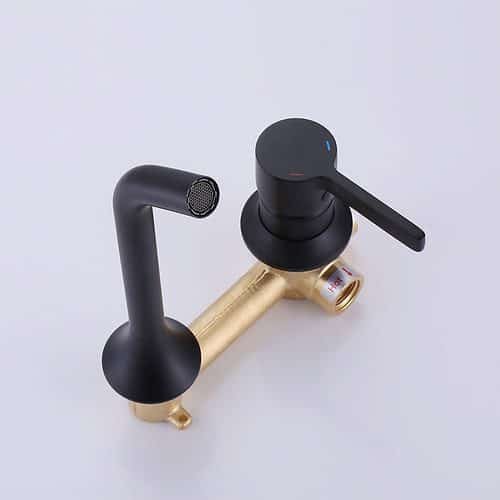 hot and cold wall mounted basin tap -spout- B666 28 31 1 matte black - 2