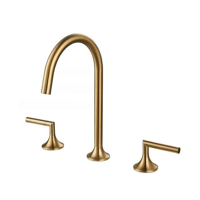 Luxurious golden 2 basin lever pillar tap - B677 04