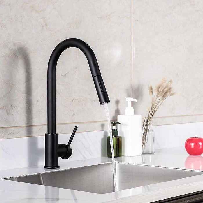 Single handle pull down contemporary kitchen faucet -spray- K143 01