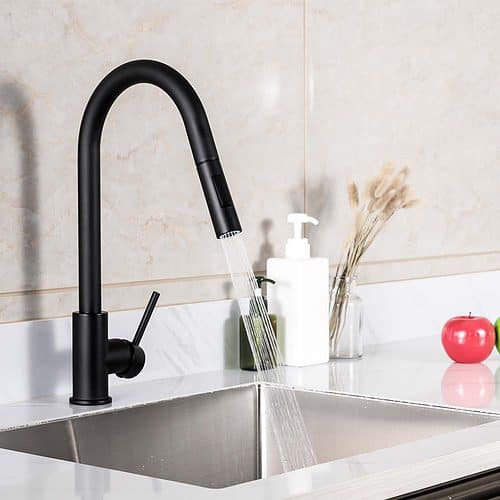 Single handle pull down contemporary kitchen faucet -stream- K143 01