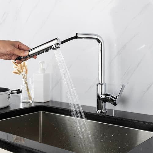 Single lever swivel kitchen faucet - K277 01 01 1 - pull out sprayer