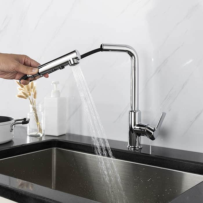 Single lever swivel kitchen faucet - K277 01 01 1 - pull out sprayer