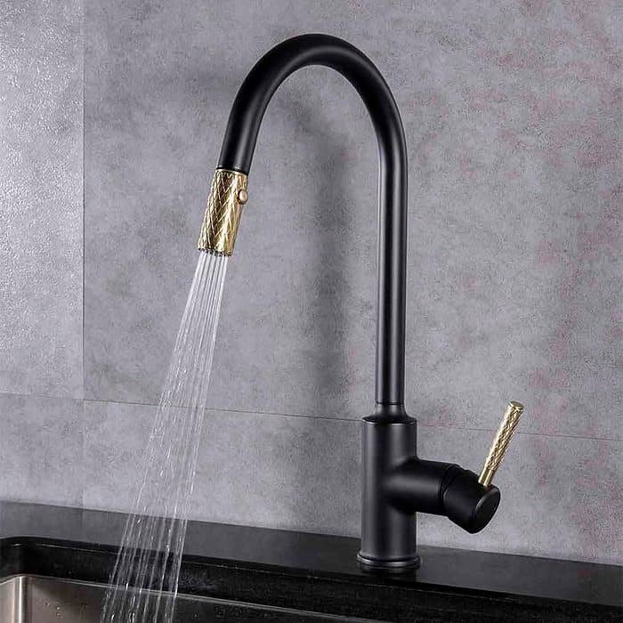 Matte black modern high arch kitchen faucet -stream- K534A 01