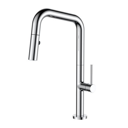 Deck mounted kitchen tap with pull down sprayer - chrome finish - K546C 01 01 1