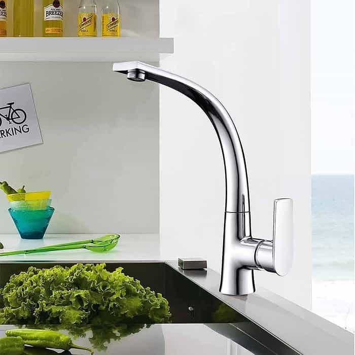 Chrome single level unique kitchen faucet - K547 03