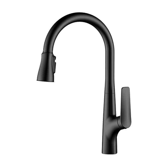 Pull down single hole matte black kitchen tap - K572 01 31 1